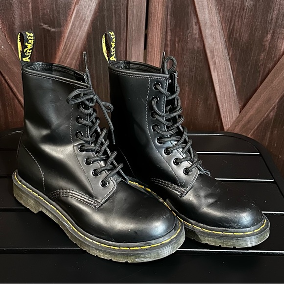 Dr. Martens Shoes Dr Martens Doc Black Vegan Leather 8 Eye Laceup
